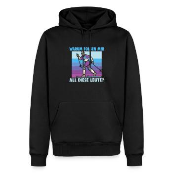 Skieurs de fond biathlon de fond - Sweat à capuche Premium bio Homme - noir - Devant - Nico (187cm)