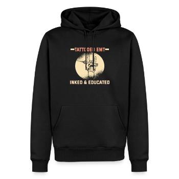 Tattooed EMT Inked & Educated Krankenschwester - Männer Premium Bio Hoodie - Schwarz - Vorne - Nico (187cm)