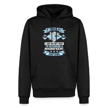Navigation de plaisance avec Sgler ou Motorboat Skipper - Sweat à capuche Premium bio Homme - noir - Devant - Nico (187cm)