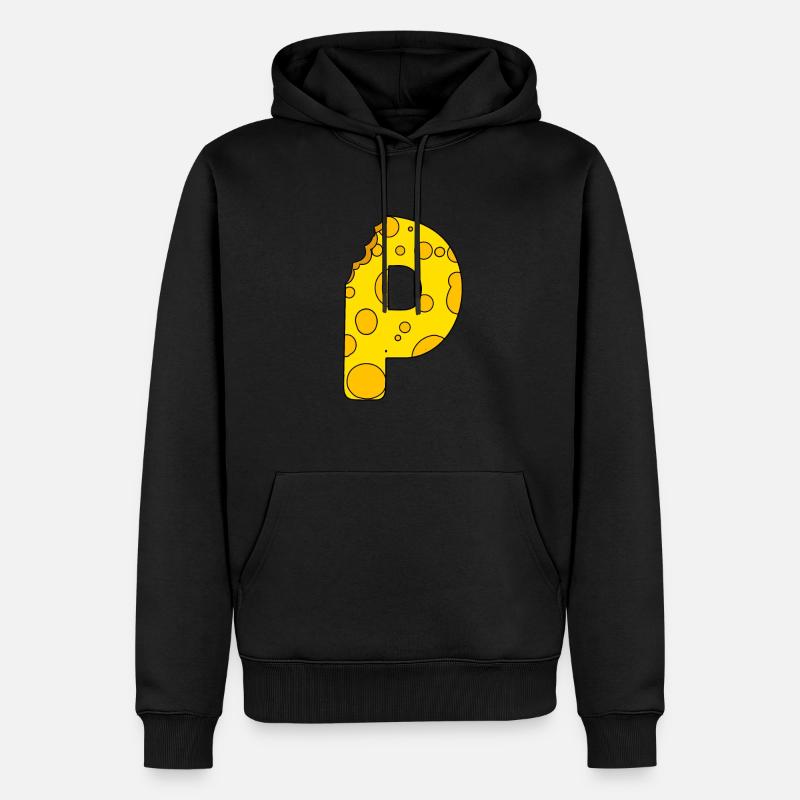 Buchstabe P - Männer Premium Bio Hoodie - Schwarz