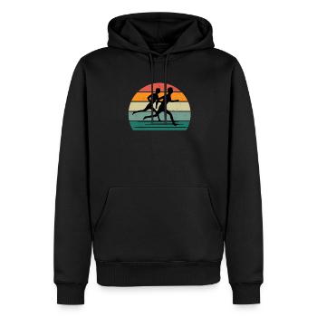 Coureur de course Coureur Renner Racer Jogging - Sweat à capuche Premium bio Homme - noir - Devant - Nico (187cm)