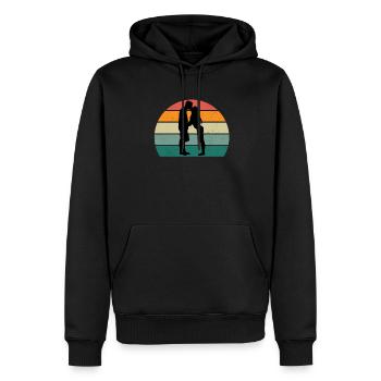 Heiraten Heirat Hochzeit Freund Freundin Ehe Liebe - Männer Premium Bio Hoodie - Schwarz - Vorne - Nico (187cm)