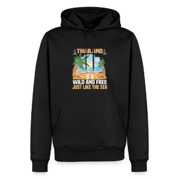 Thaïlande Beach Holiday by the Sea Design Beach Motif - Sweat à capuche Premium bio Homme - noir - Devant - Nico (187cm)