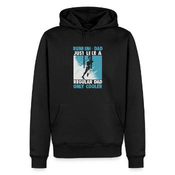 Running Marathon Runner Running - Sweat à capuche Premium bio Homme - noir - Devant - Nico (187cm)
