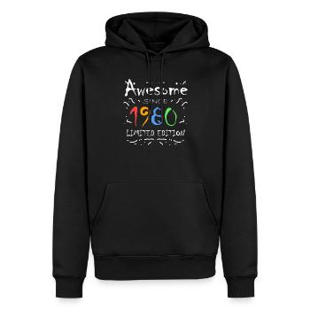 1980 - Jahrgang 1980 - Fantastisch seit 1980 - Männer Premium Bio Hoodie - Schwarz - Vorne - Nico (187cm)