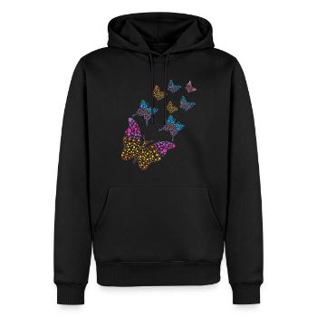 Butterfly Art Journée internationale colorée des points - Sweat à capuche Premium bio Homme - noir - Devant - Nico (187cm)
