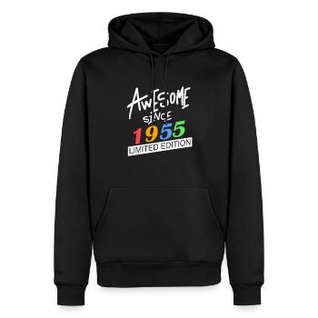 1955 - Jahrgang 1955 - Fantastisch seit 1955 - Männer Premium Bio Hoodie - Schwarz - Vorne - Nico (187cm)
