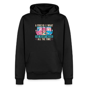 Cadeau d’amitié Ami - Sweat à capuche Premium bio Homme - noir - Devant - Nico (187cm)