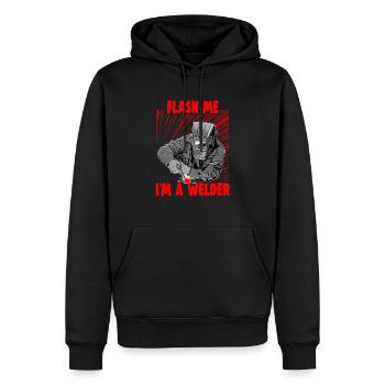 Conception de slogan de soudeur pour les métallurgistes - Sweat à capuche Premium bio Homme - noir - Devant - Nico (187cm)