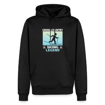 Skieurs de fond biathlon de fond - Sweat à capuche Premium bio Homme - noir - Devant - Nico (187cm)
