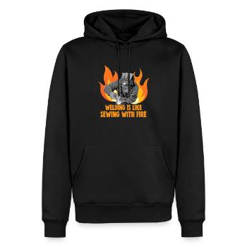 Conception de slogan de soudeur pour les métallurgistes - Sweat à capuche Premium bio Homme - noir - Devant - Nico (187cm)