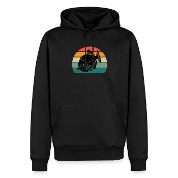 Piranha poisson dangereux poisson prédateur rivière - Sweat à capuche Premium bio Homme - noir - Devant - Nico (187cm)
