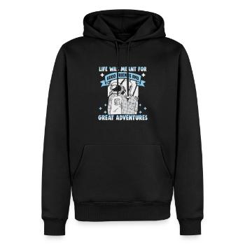 Cadeau d’amitié pour bon ami - Sweat à capuche Premium bio Homme - noir - Devant - Nico (187cm)