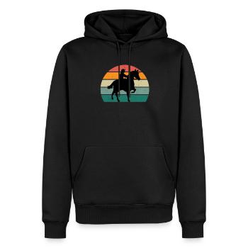 Reiter Reiterin Pferd Reiten Pony Pferdestall - Männer Premium Bio Hoodie - Schwarz - Vorne - Nico (187cm)