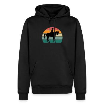 Reiter Reiterin Pferd Reiten Pony Pferdestall - Männer Premium Bio Hoodie - Schwarz - Vorne - Nico (187cm)