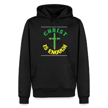 Christ Is Enough Cross Jesus Christian - Männer Premium Bio Hoodie - Schwarz - Vorne - Nico (187cm)