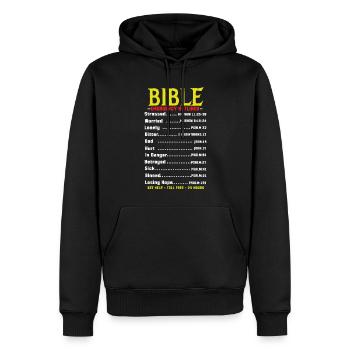 Bible Emergency Hotline Number Jesus Christian - Männer Premium Bio Hoodie - Schwarz - Vorne - Nico (187cm)