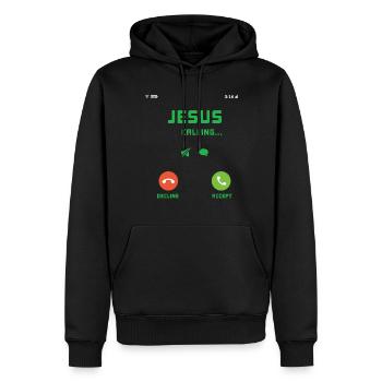 Jésus Appel Accepter Seigneur Dieu Chrétien Amour Jésus - Sweat à capuche Premium bio Homme - noir - Devant - Nico (187cm)