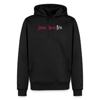 Jésus sauve le frère Seigneur Dieu Foi Pasteur chrétien - Sweat à capuche Premium bio Homme - noir - Devant - Nico (187cm)