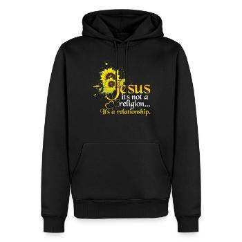 Jésus Relation Seigneur Dieu Pasteur Chrétien - Sweat à capuche Premium bio Homme - noir - Devant - Nico (187cm)