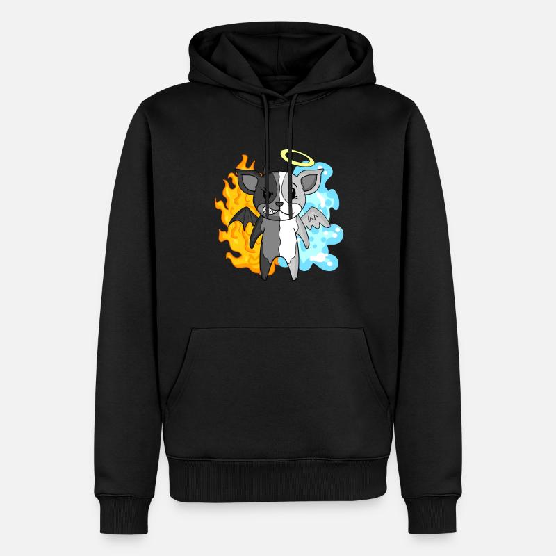 Dog Terrier - Ange et Diable - Sweat à capuche Premium bio Homme - noir