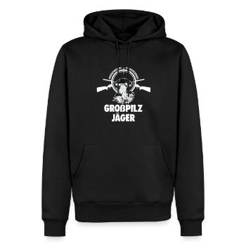 Pilze sammeln Schwammerl suchen für Pilzsammler - Männer Premium Bio Hoodie - Schwarz - Vorne - Nico (187cm)