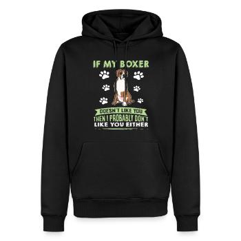 Hunde Spruch Boxer Design für Hundeliebhaber - Männer Premium Bio Hoodie - Schwarz - Vorne - Nico (187cm)