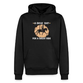 Design équestre et équestre pour les amoureux des chevaux - Sweat à capuche Premium bio Homme - noir - Devant - Nico (187cm)