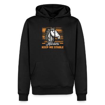 Design équestre et équestre pour les amoureux des chevaux - Sweat à capuche Premium bio Homme - noir - Devant - Nico (187cm)