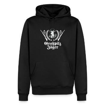 Pilze sammeln Schwammerl suchen für Pilzsammler - Männer Premium Bio Hoodie - Schwarz - Vorne - Nico (187cm)