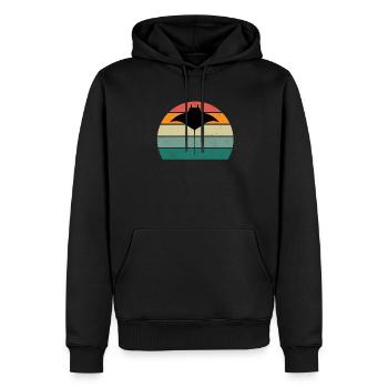 Stingrays Devil Rays Flies Gliding Rays - Men’s Premium Organic Hoodie - black - Front - Nico (187cm)