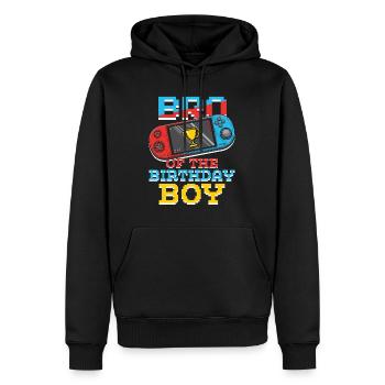 Frère de Gamer Amateur de jeux vidéo Gamer - Sweat à capuche Premium bio Homme - noir - Devant - Nico (187cm)