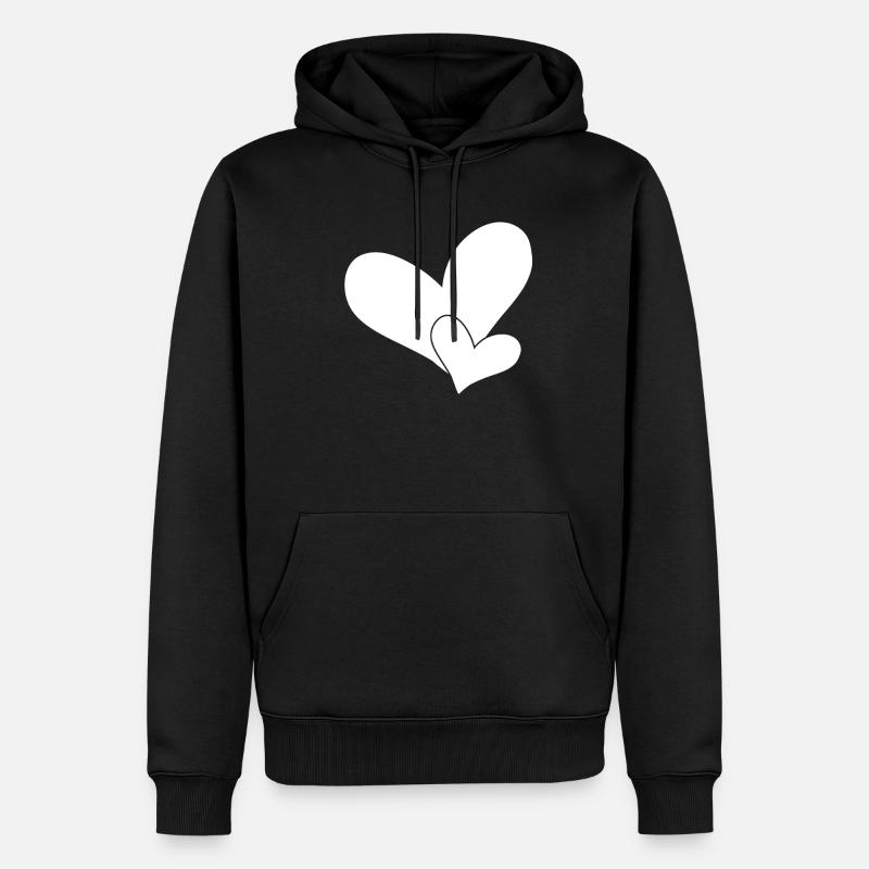 Cœurs - Sweat à capuche Premium bio Homme - noir