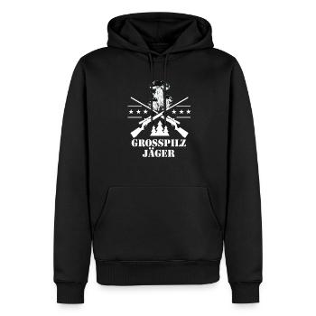 Pilze sammeln Schwammerl suchen für Pilzsammler - Männer Premium Bio Hoodie - Schwarz - Vorne - Nico (187cm)