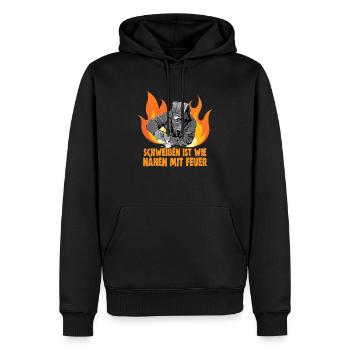 Schweißer Spruch Design für Metallbauer - Männer Premium Bio Hoodie - Schwarz - Vorne - Nico (187cm)