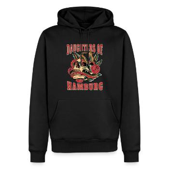 Hamburg Power-Frau daughters of Hamburg - Männer Premium Bio Hoodie - Schwarz - Vorne - Nico (187cm)