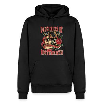 Düsseldorf daughters of Unterrath - Männer Premium Bio Hoodie - Schwarz - Vorne - Nico (187cm)