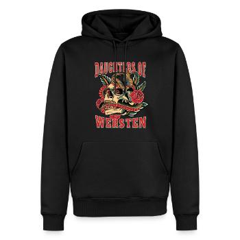 Düsseldorf daughters of Wersten - Männer Premium Bio Hoodie - Schwarz - Vorne - Nico (187cm)