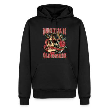 Oldenburg Power-Frau daughters of Oldenburg - Männer Premium Bio Hoodie - Schwarz - Vorne - Nico (187cm)