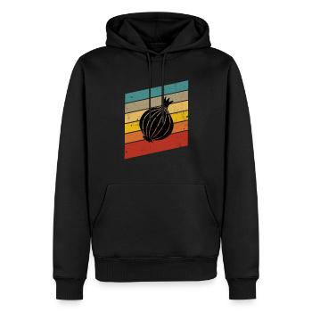 Onion Lover Retro Vegetables Vegan Gift idea - Männer Premium Bio Hoodie - Schwarz - Vorne - Nico (187cm)