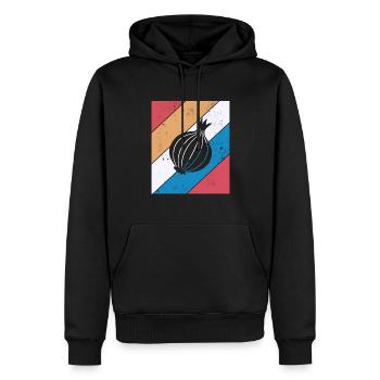 Onion Lover Retro Vegetables Vegan Gift idea - Männer Premium Bio Hoodie - Schwarz - Vorne - Nico (187cm)