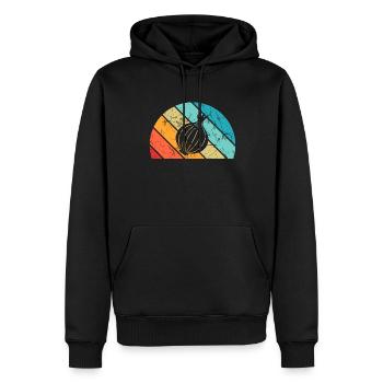 Onion Lover Retro Vegetables Vegan Gift idea - Männer Premium Bio Hoodie - Schwarz - Vorne - Nico (187cm)