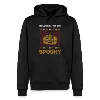 Stitch Pattern Citrouille Créature Spooky Halloween - Sweat à capuche Premium bio Homme - noir - Devant - Nico (187cm)