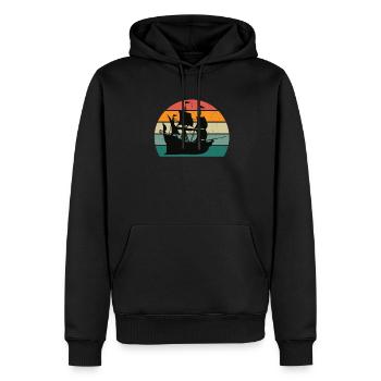 Ship Boat Boats Yachts Captain Ships - Men’s Premium Organic Hoodie - black - Front - Nico (187cm)