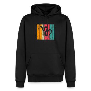 Snake Retro Reptile Python Idée cadeau - Sweat à capuche Premium bio Homme - noir - Devant - Nico (187cm)