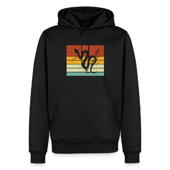 Snake Retro Reptile Python Idée cadeau - Sweat à capuche Premium bio Homme - noir - Devant - Nico (187cm)