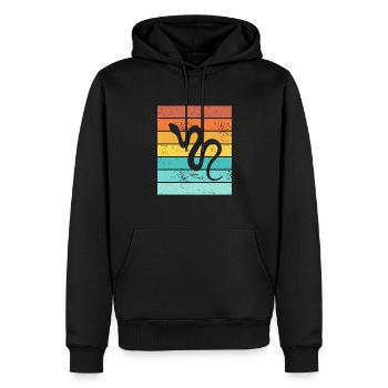 Snake Retro Reptile Python Idée cadeau - Sweat à capuche Premium bio Homme - noir - Devant - Nico (187cm)