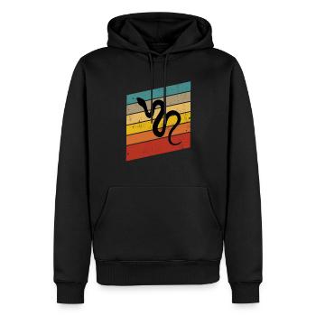 Snake Retro Reptile Python Idée cadeau - Sweat à capuche Premium bio Homme - noir - Devant - Nico (187cm)