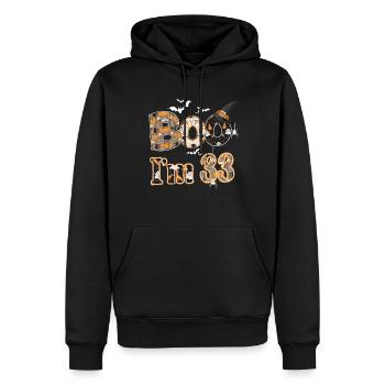 Halloween Pattern Ghost Creatures Birth Age 33 - Men’s Premium Organic Hoodie - black - Front - Nico (187cm)