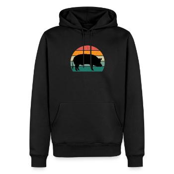 pigs sau eber saustall pigsty pig - Men’s Premium Organic Hoodie - black - Front - Nico (187cm)